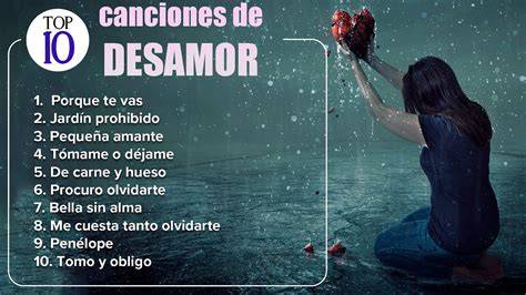 Gráfico con estadísticas de desamor en canciones populares