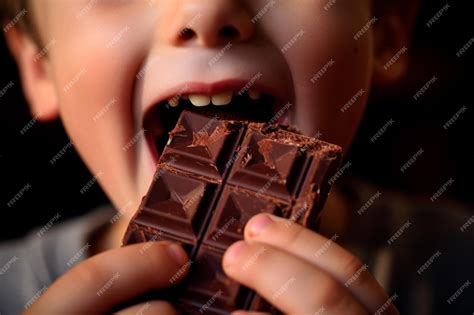 persona comiendo un trozo de chocolate negro de alta pureza