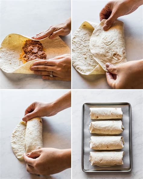 Pasos para enrollar un burrito