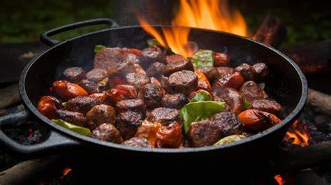 Zaalouk cocinándose en una sartén