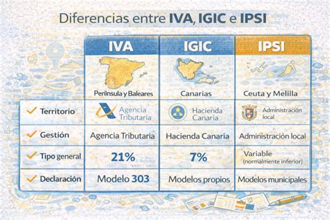 Esquema de las diferencias entre IGIC e IVA en España