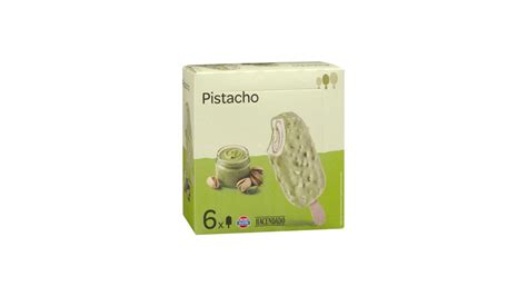Helado bombón de pistacho Hacendado en su caja verde