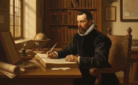 Miguel de Cervantes Saavedra escribiendo El Quijote