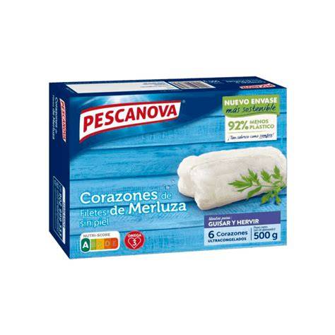 Tabla nutricional de corazones de merluza