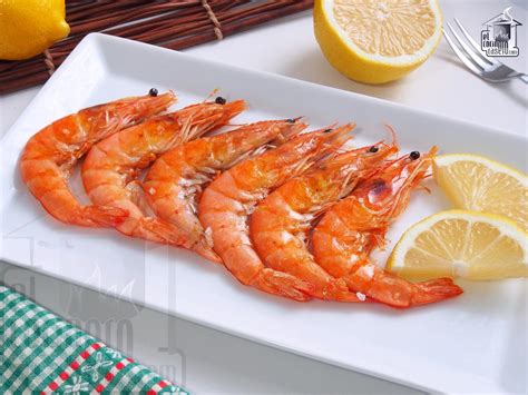 Preparación de langostinos a la plancha