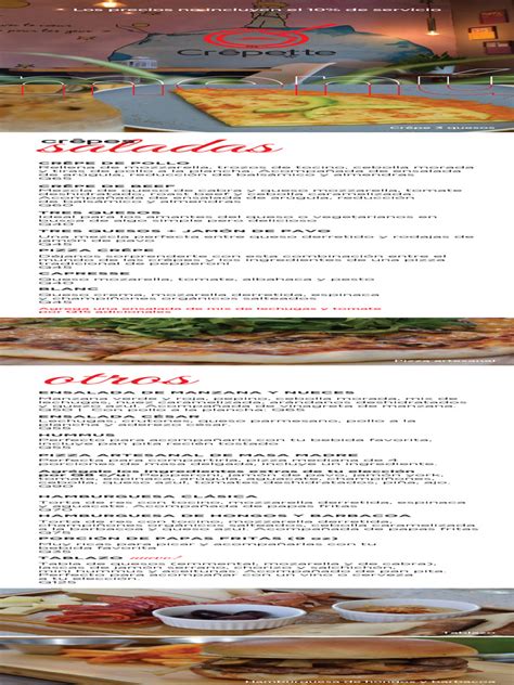 Variedad de crêpes dulces y saladas
