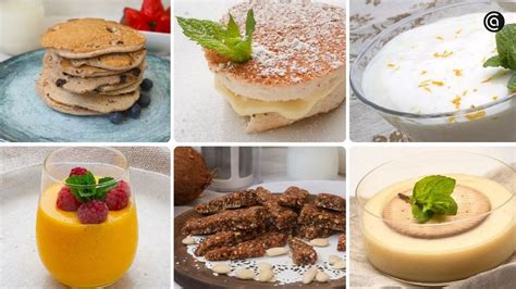 Variedad de postres ricos en proteínas