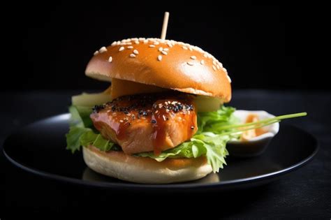 Hamburguesa de salmón a la parrilla