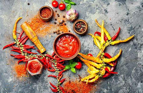 Especias picantes como curry y guindilla