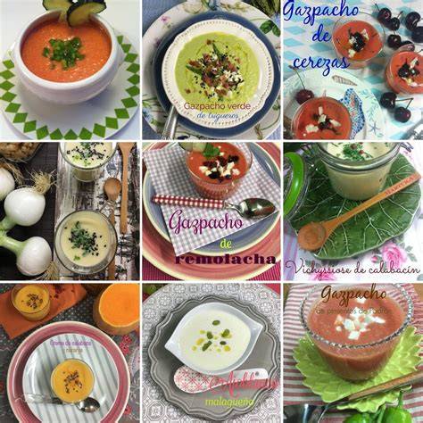 Variedad de gazpachos y sopas frías para el verano