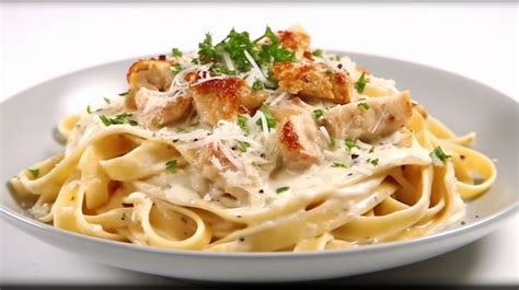 Fettuccine con salsa Alfredo y perejil