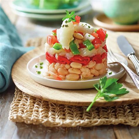 Timbal de bacalao con alubias