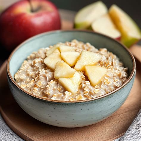 Tortita de avena con manzana servida en un plato