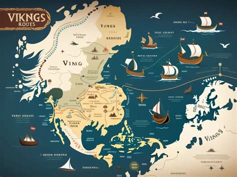 Mapa de rutas vikingas y su expansión
