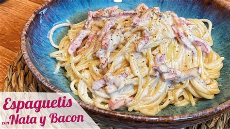 Ingredientes principales para pasta con bacon y nata