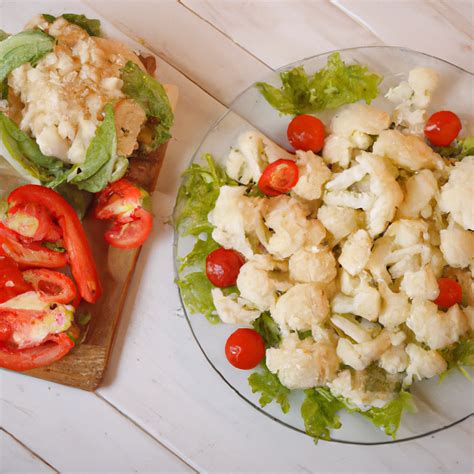 Coliflor y tomate fresco
