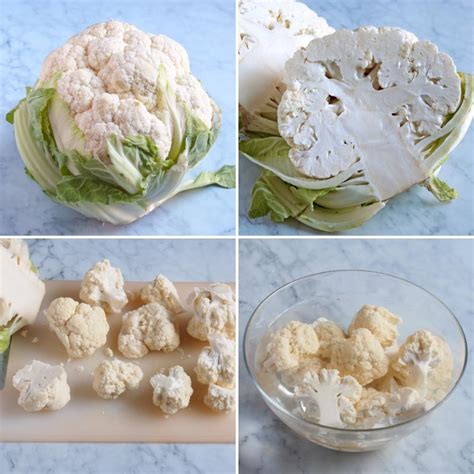 Proceso de batido de la coliflor para la salsa