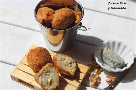 Croquetas de cabrales rebotando