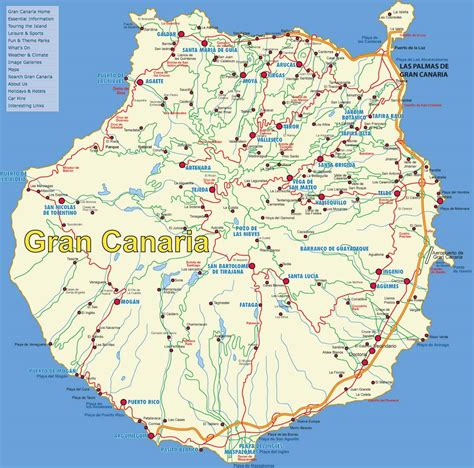 Mapa de Gran Canaria, lugar de origen de Quevedo