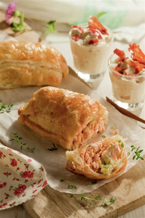 Relleno de salmón ahumado y puerros para hojaldre