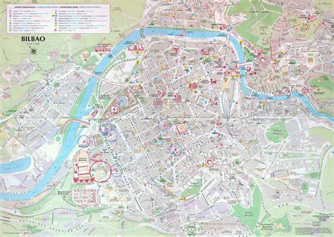 Mapa de Bilbao mostrando la ubicación de las tiendas mencionadas
