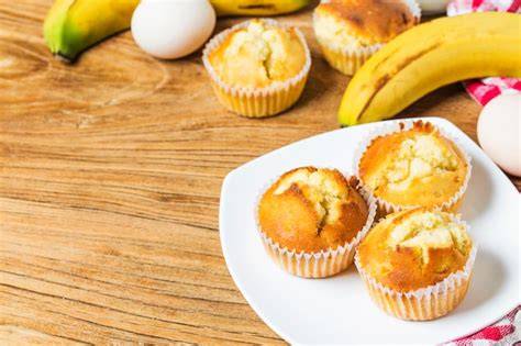 Muffins de plátano listos para comer