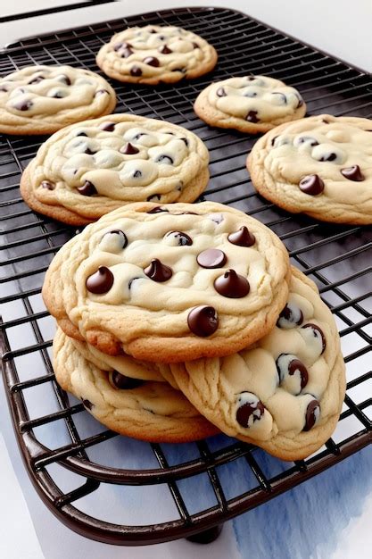 Galletas de coco y chocolate en una rejilla enfriándose