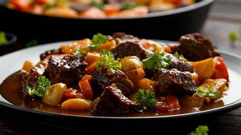 Estofado de carne de novillo con verduras