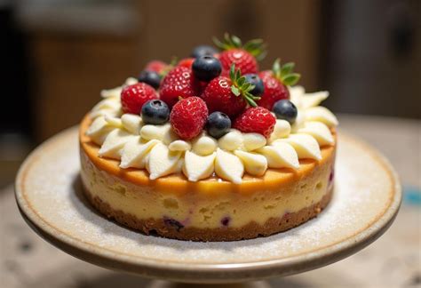 Tarta de queso terminada y decorada