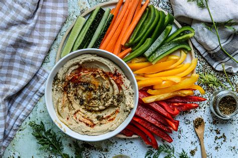 Hummus de azukis con crudités