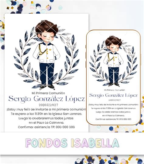 Papel de azúcar para comunión con diseño de niño almirante