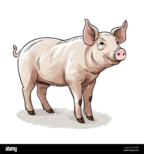 Ilustración de un cerdo doméstico con su clasificación científica