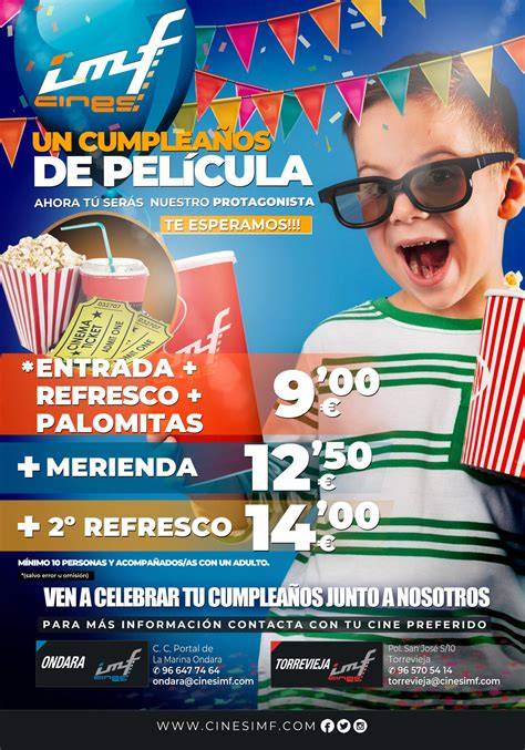 Niños disfrutando de un cumpleaños en el cine