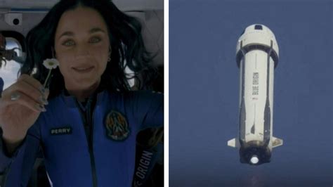 Katy Perry mostrando la margarita en el espacio