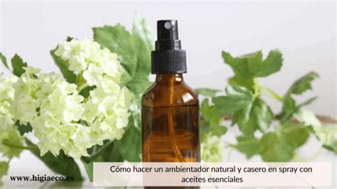 Ambientador en spray casero con aceites esenciales
