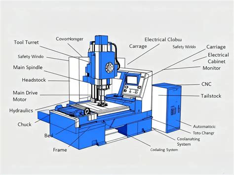 Esquema de las partes principales de una máquina industrial de obleas