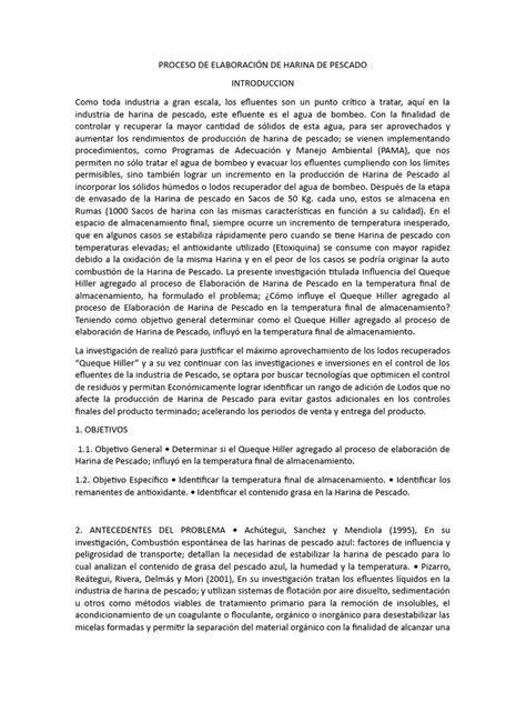 Proceso de elaboración de fermento de pescado