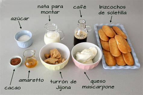 Ingredientes para el tiramisú