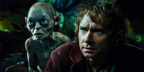Bilbo Bolsón enfrentándose a Gollum en los túneles subterráneos