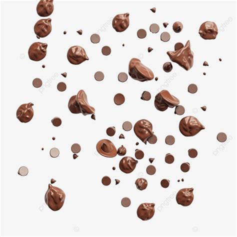 Ejemplos de chispas de chocolate en formato PNG con fondo transparente