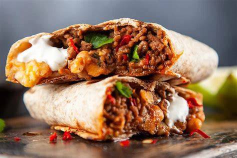Burrito de carne molida con verduras