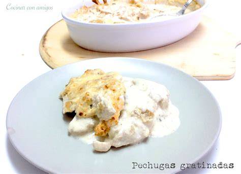 Pechugas de pollo con nata gratinadas