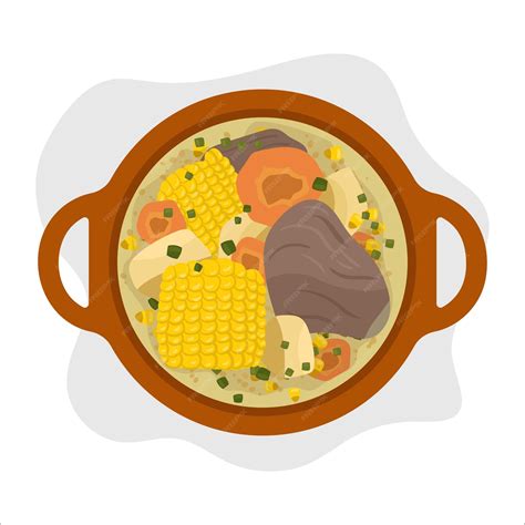 Ilustración de un puchero humeante con cuchara