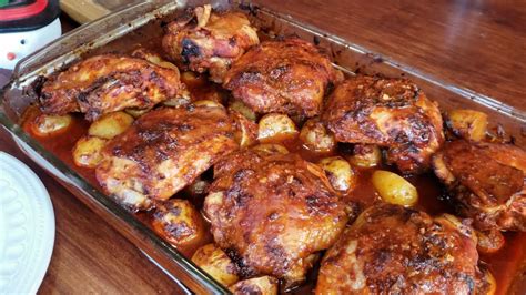 Pollo adobado al horno