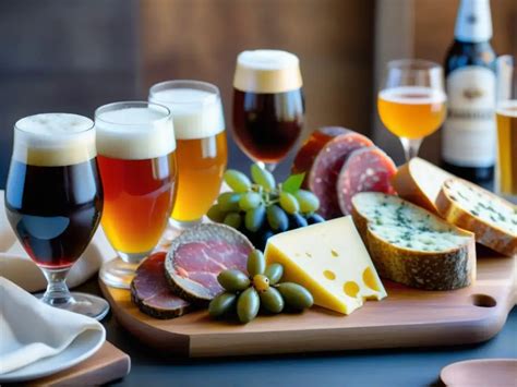 Tabla de maridaje de huevos en escabeche con cervezas y quesos