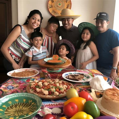 Familia compartiendo una comida tradicional