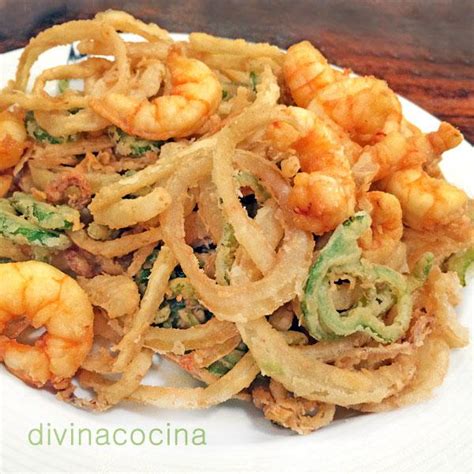 Verduras cortadas y enharinadas para calamares del campo