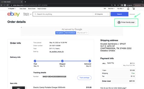 Ejemplo de búsqueda en eBay para 