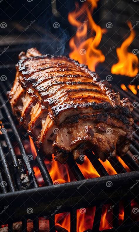 Parrilla de carbón y costillas
