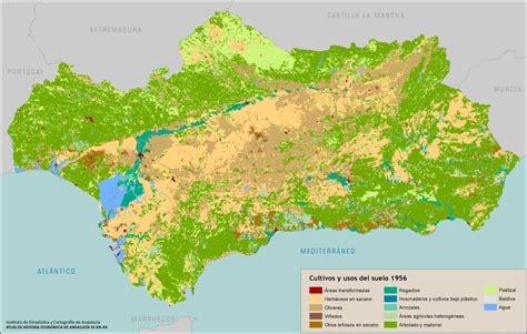 Mapa de cultivos y usos del suelo en Andalucía